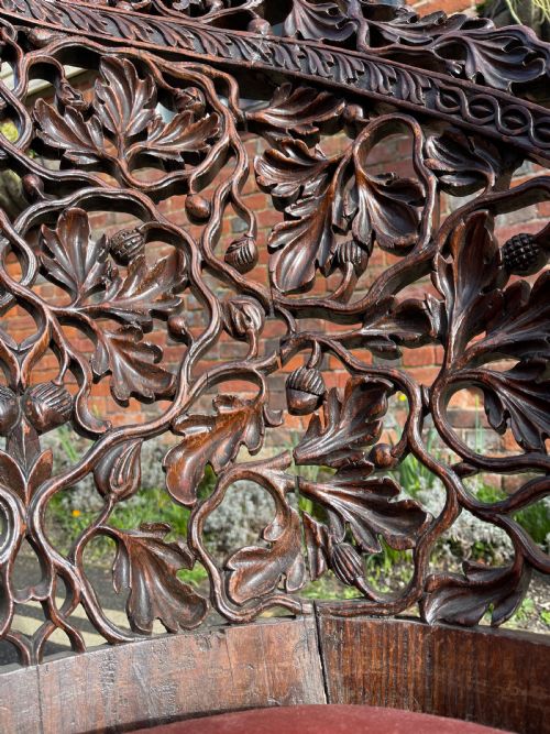 ANGLO INDIAN CARVED TEAK ARMCHAIR - ADDITIONAL PHOTO 4