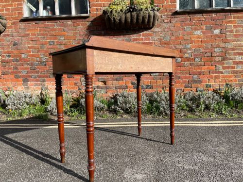 VICTORIAN BOW FRONTED MAHOGANY SIDE TABLE - ADDITIONAL PHOTO 4
