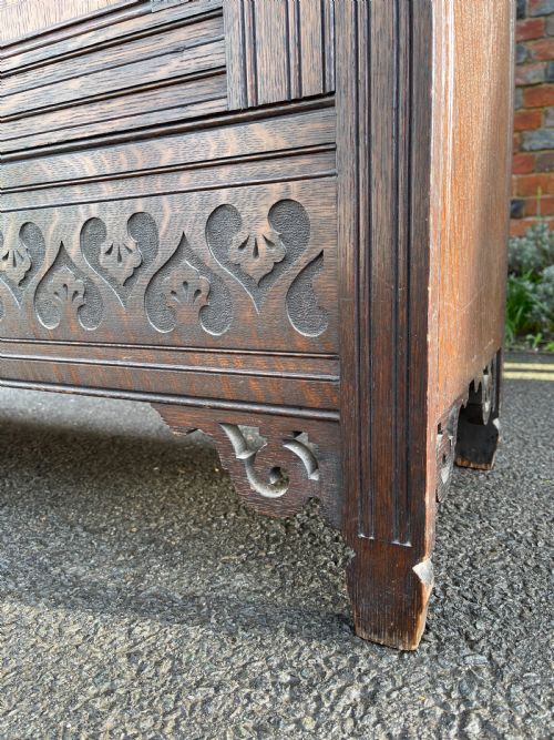 INLAID OAK HALL WARDROBE - ADDITIONAL PHOTO 6