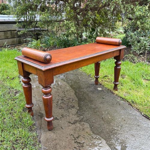 victorian walnut window seat - CATEGORY: ANTIQUE FURNITURE - DATED 1850