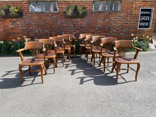 set of eleven oak armchairs - CATEGORY: ANTIQUE CHAIRS - DATED 1920