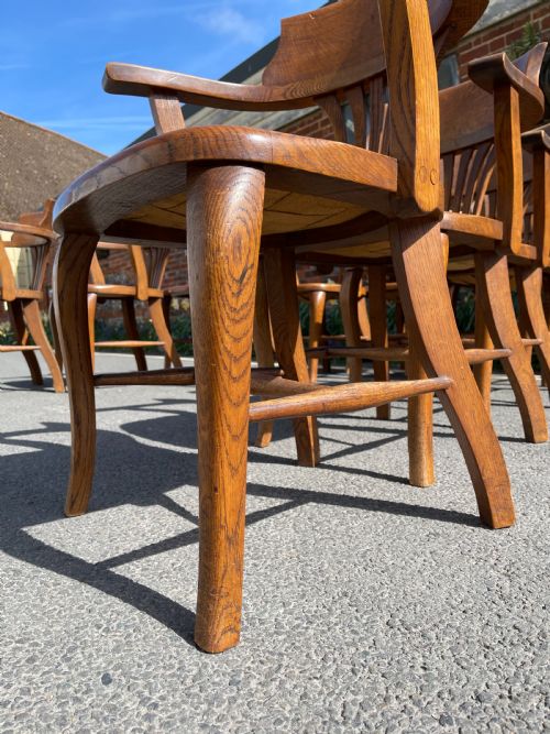SET OF ELEVEN OAK ARMCHAIRS - ADDITIONAL PHOTO 2