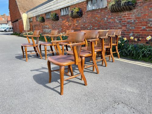 SET OF ELEVEN OAK ARMCHAIRS - ADDITIONAL PHOTO 3