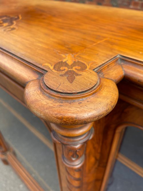 EARLY VICTORIAN INLAID WALNUT SIDE CABINET - ADDITIONAL PHOTO 4