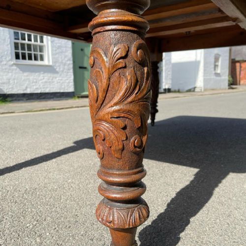 VICTORIAN OAK EXTENDING DINING TABLE - ADDITIONAL PHOTO 2