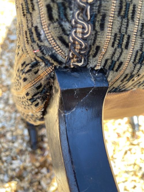 VICTORIAN EBONISED SLIPPER CHAIR - ADDITIONAL PHOTO 3