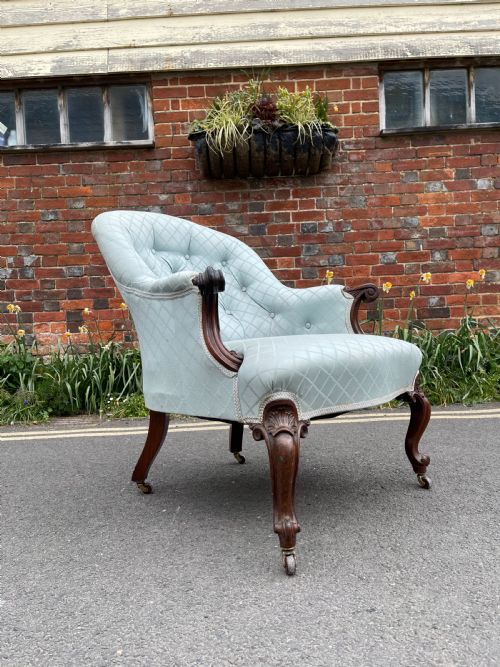 MID NINETEENTH CENTURY ROSEWOOD ARMCHAIR - ADDITIONAL PHOTO 2
