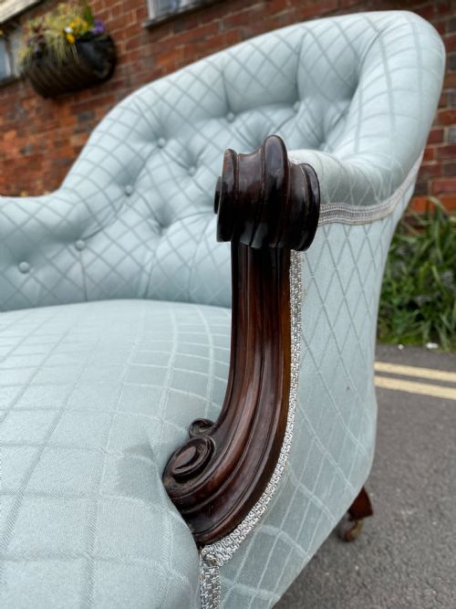 MID NINETEENTH CENTURY ROSEWOOD ARMCHAIR - ADDITIONAL PHOTO 4