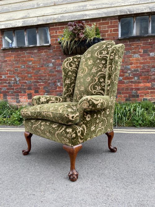 walnut wing armchair - CATEGORY: ANTIQUE CHAIRS - DATED 1900