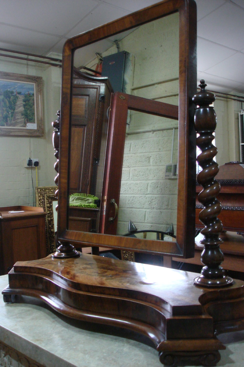 Victorian mahogany dressing mirror