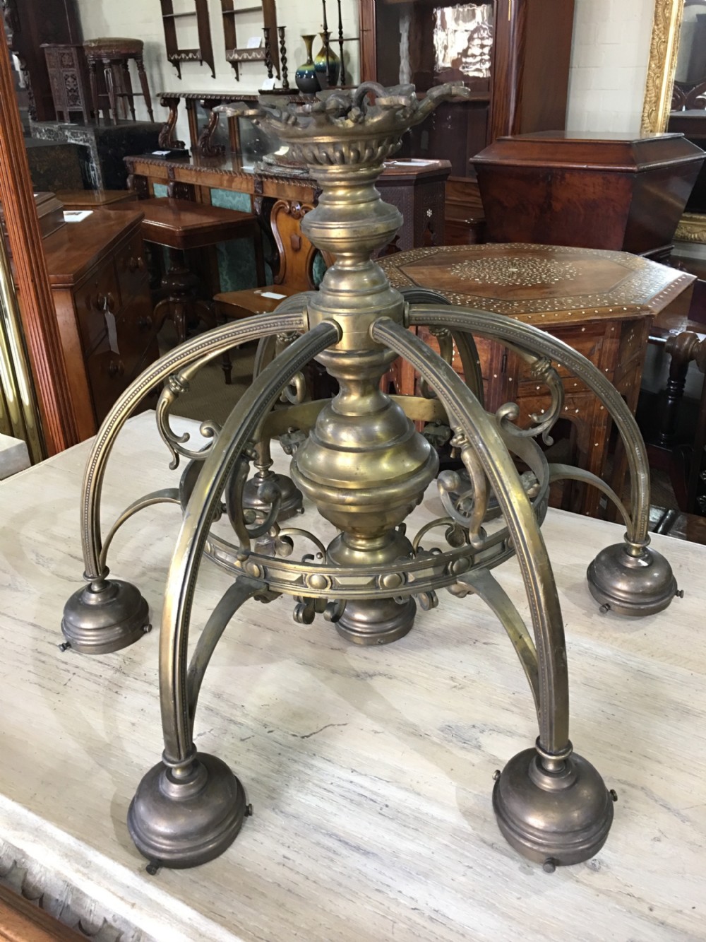Brass hanging light