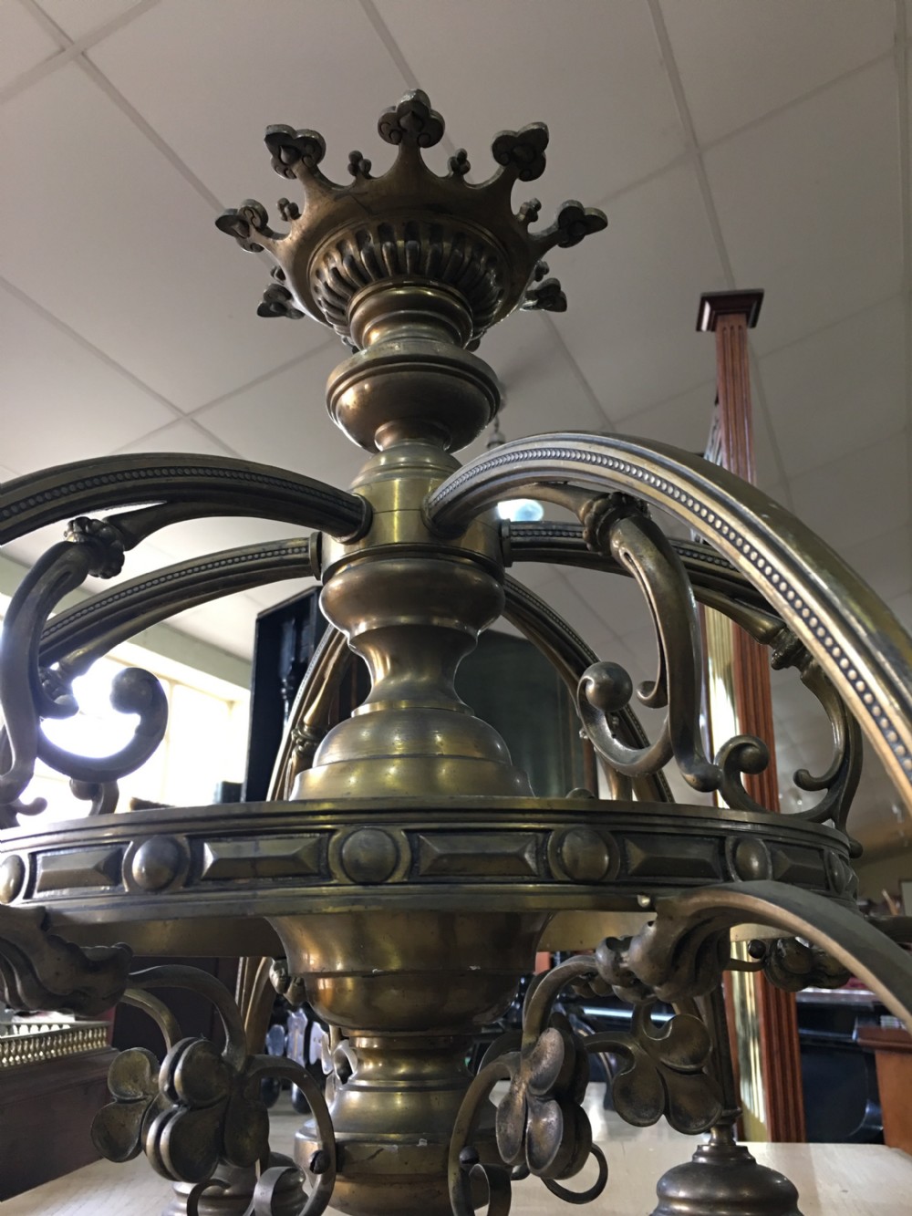 Brass hanging light View III