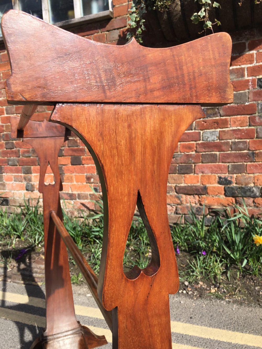 Large Victorian Mahogany towel rail View II