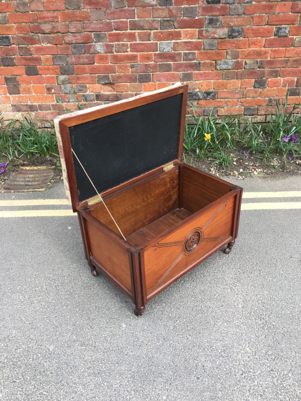 Victorian Walnut box seat stool  View II