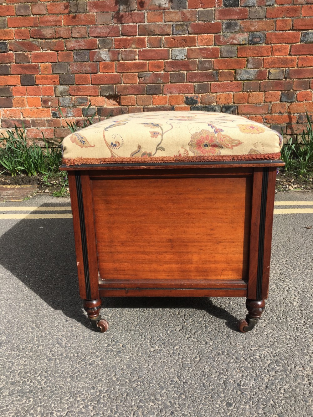 Victorian Walnut box seat stool  View III