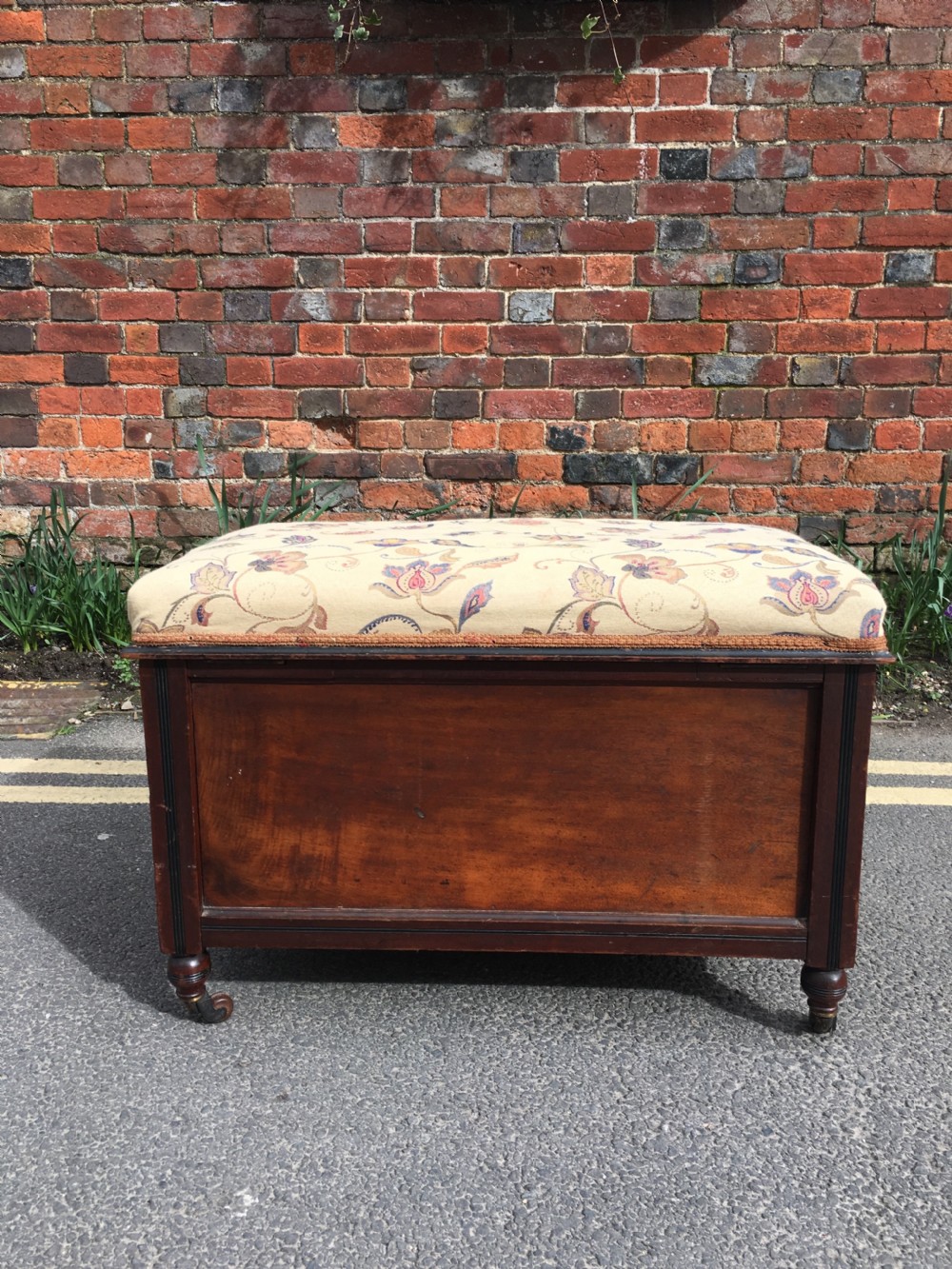 Victorian Walnut box seat stool  View IV