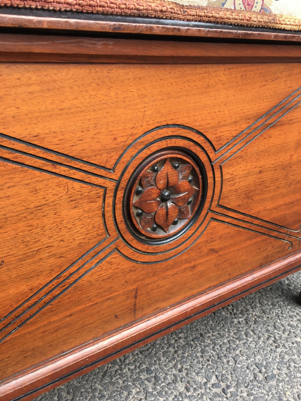 Victorian Walnut box seat stool  View V