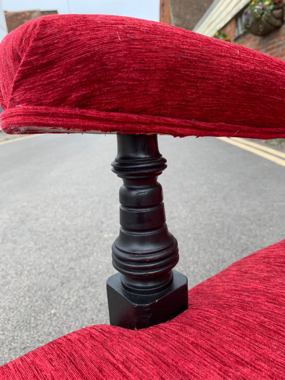 Victorian Ebonised open armchair  View IV