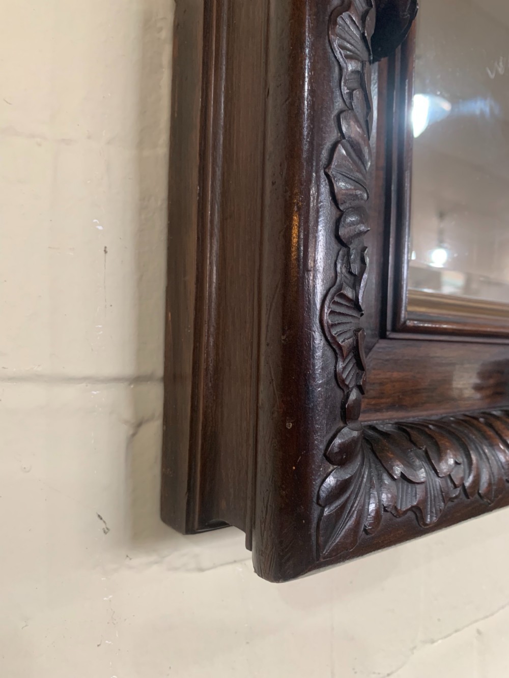 Victorian carved Walnut mirror  View III