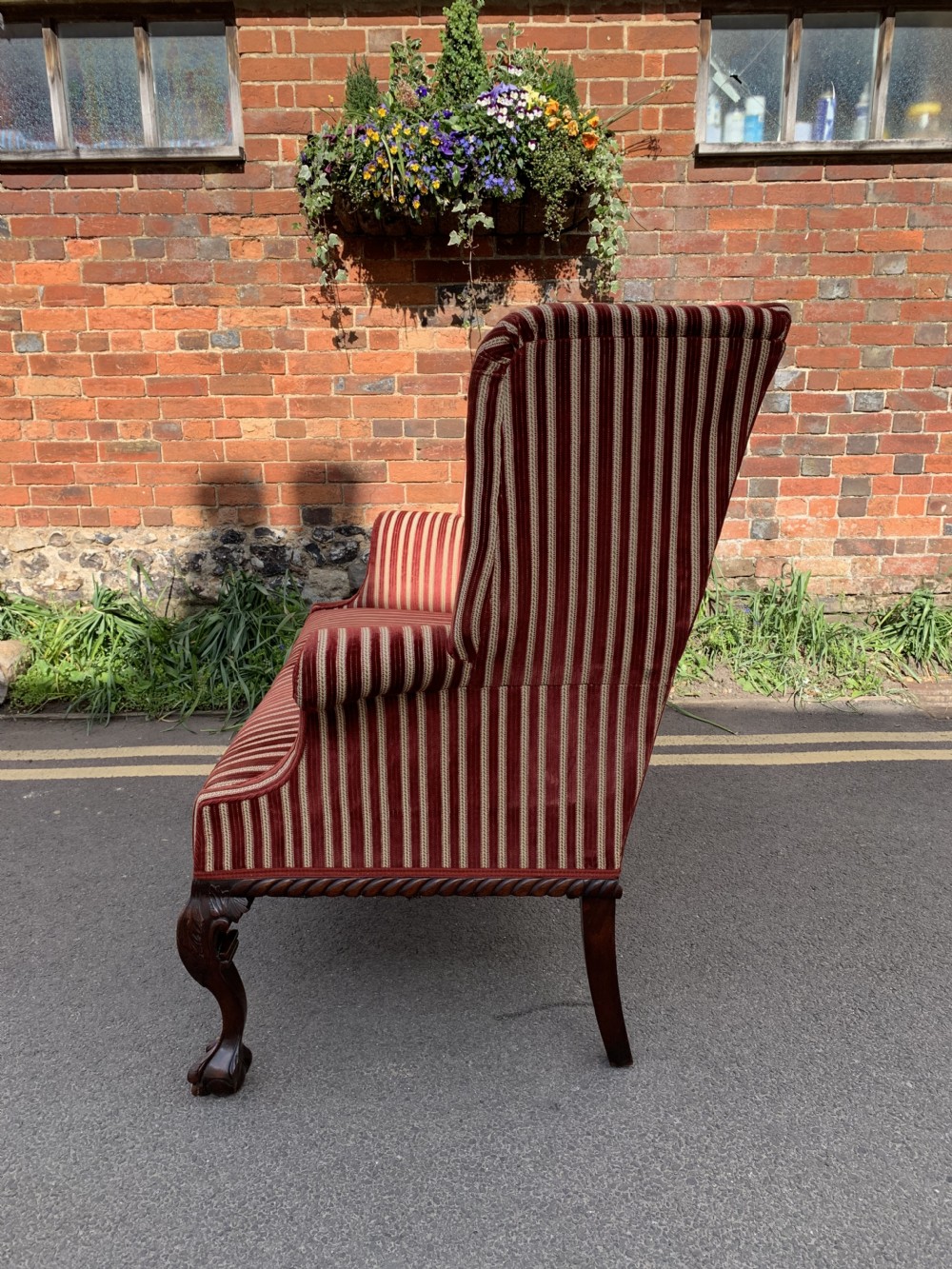 Late Victorian wingback sofa by Strahan of Dublin  View VI