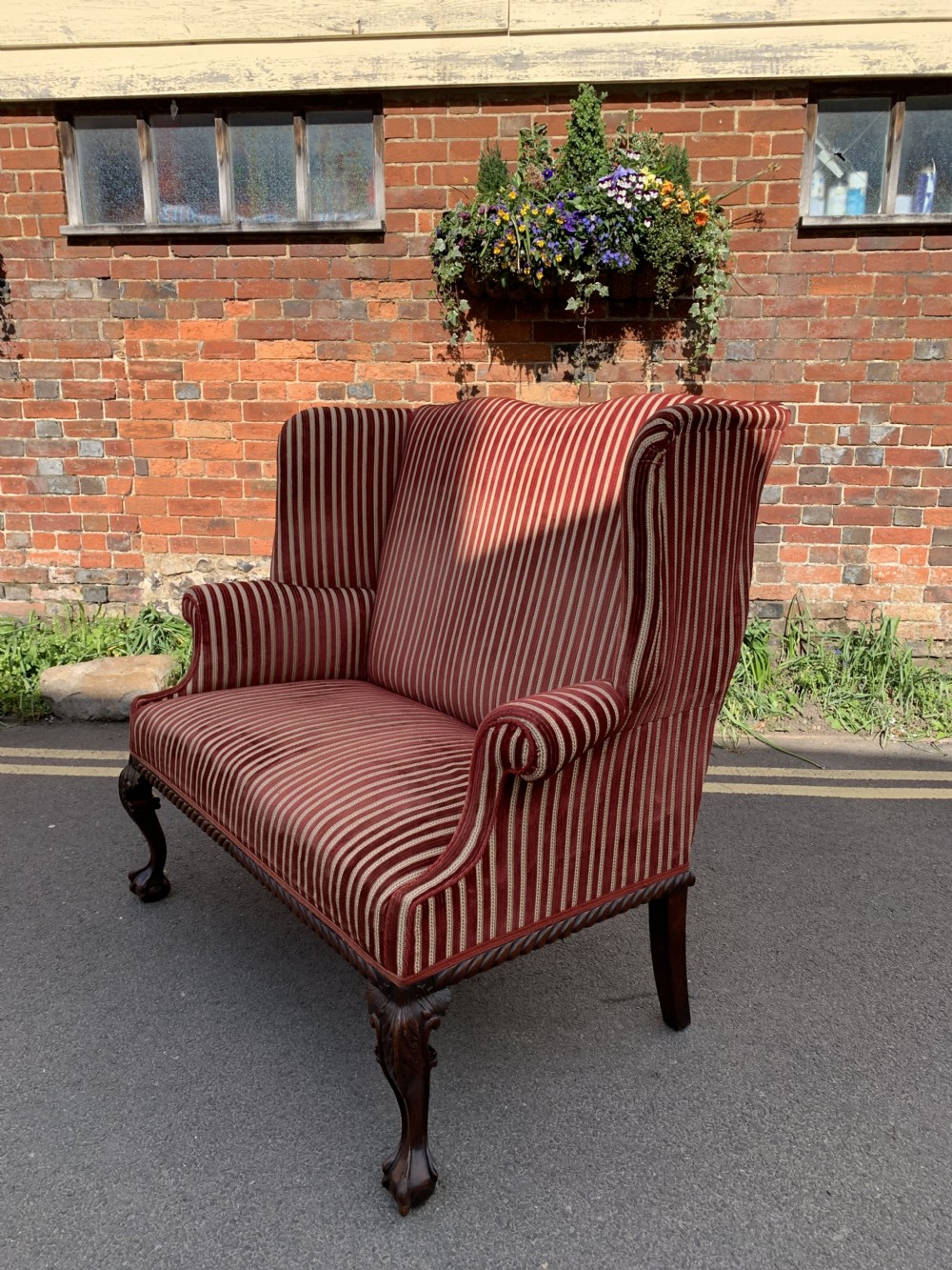 Late Victorian wingback sofa by Strahan of Dublin  View VII