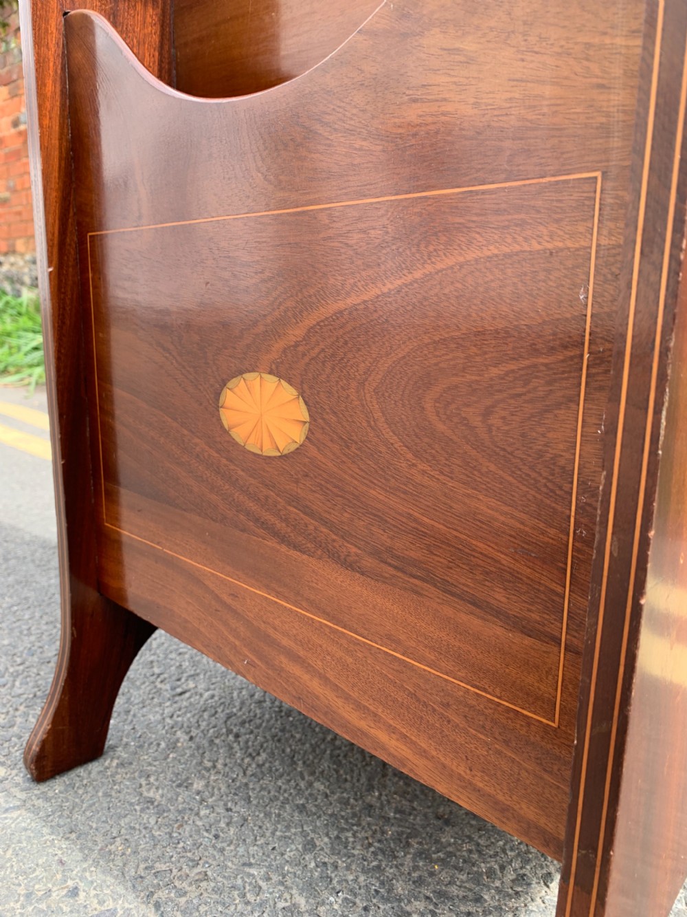 Inlaid Mahogany magazine rack View II