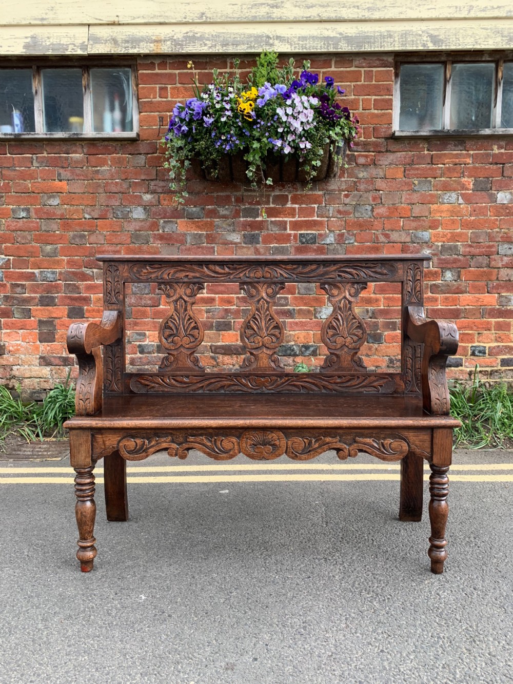 Small Victorian Oak bench