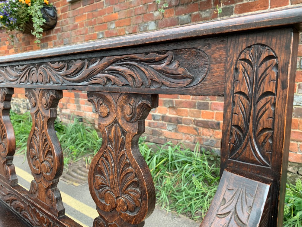 Small Victorian Oak bench View II