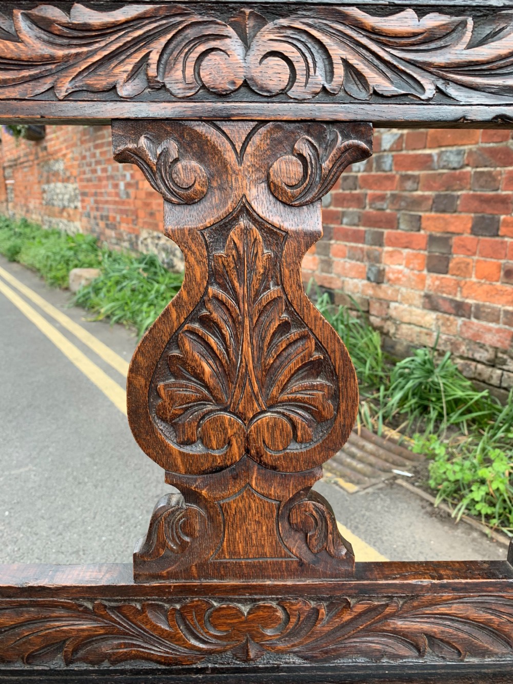 Small Victorian Oak bench View VII