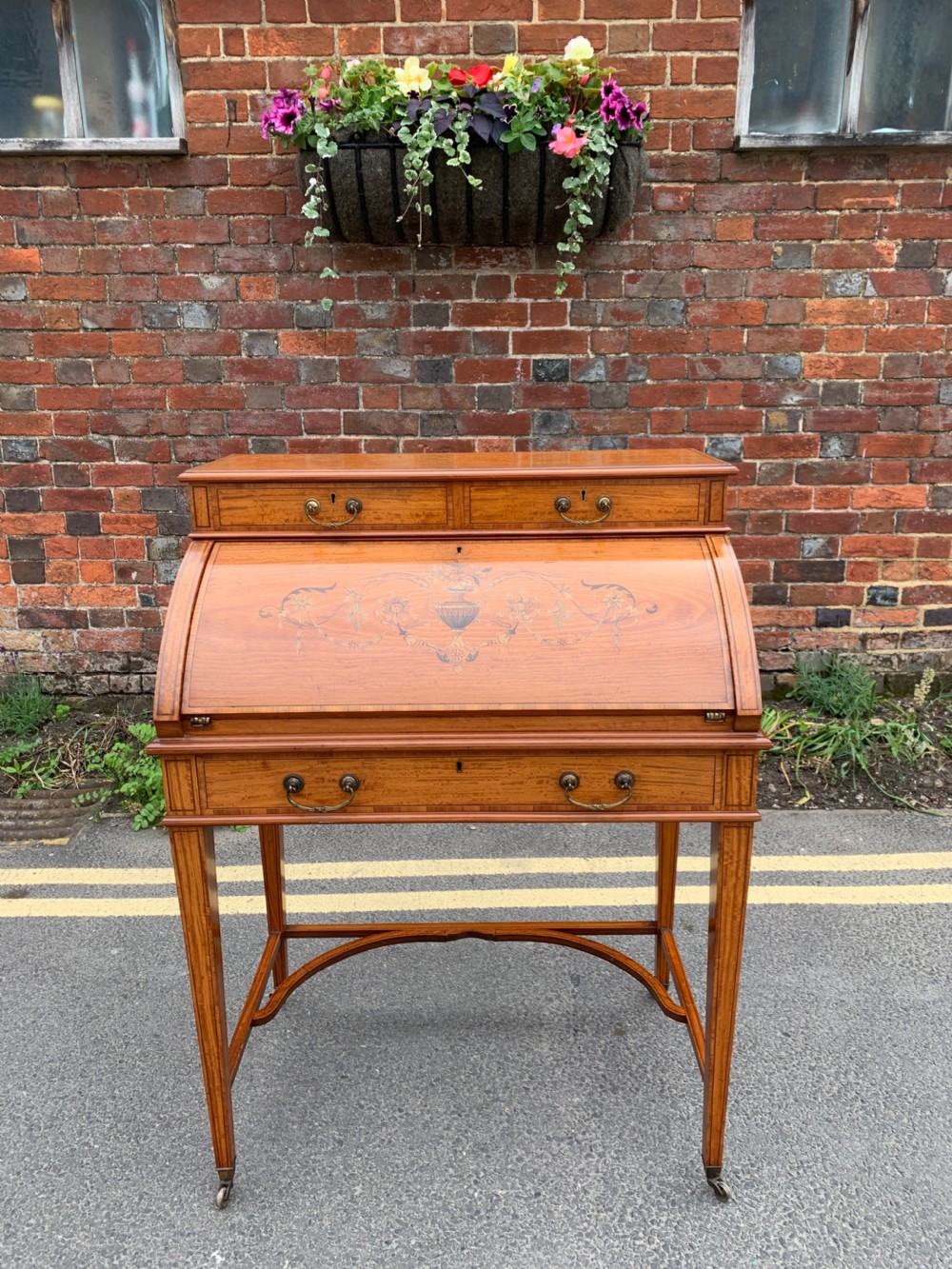 Edwardian inlaid Satinwood bureau