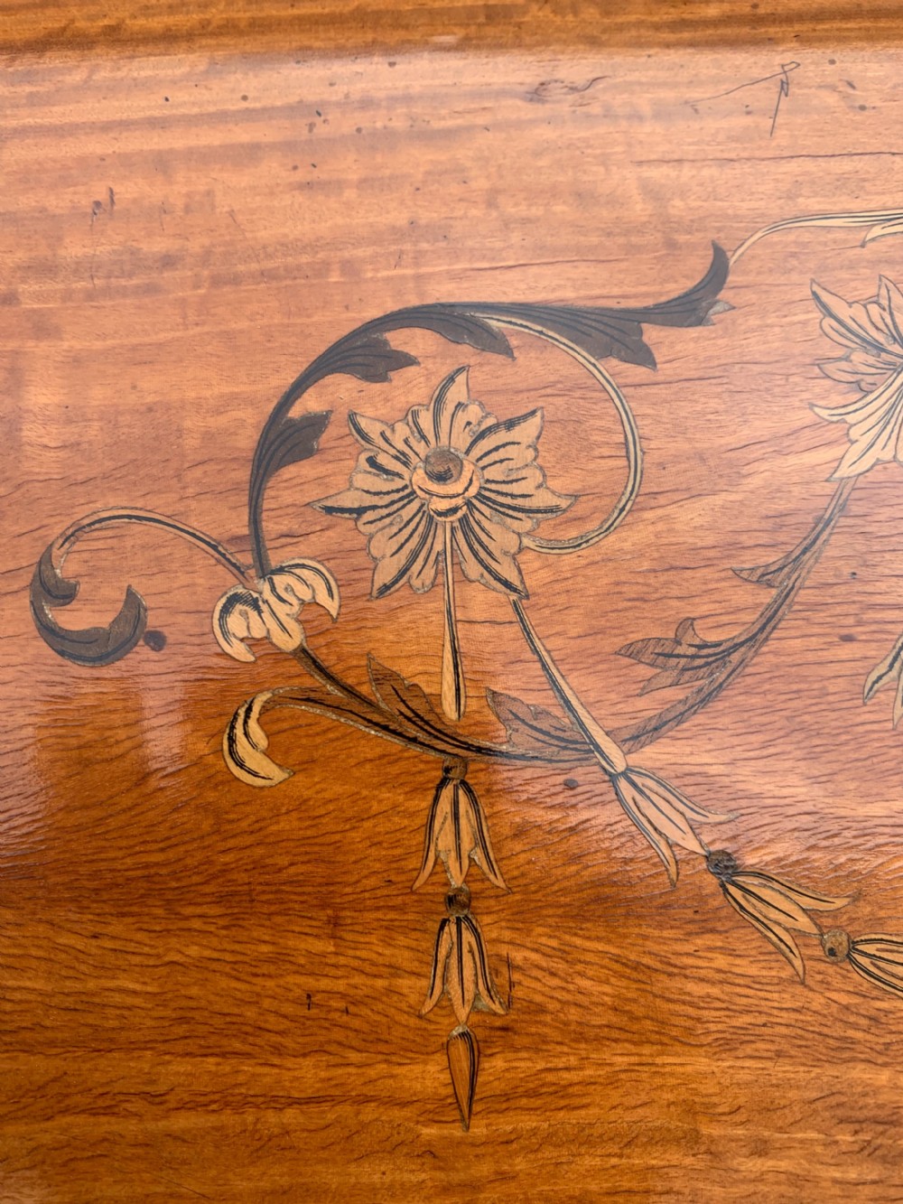 Edwardian inlaid Satinwood bureau View XI