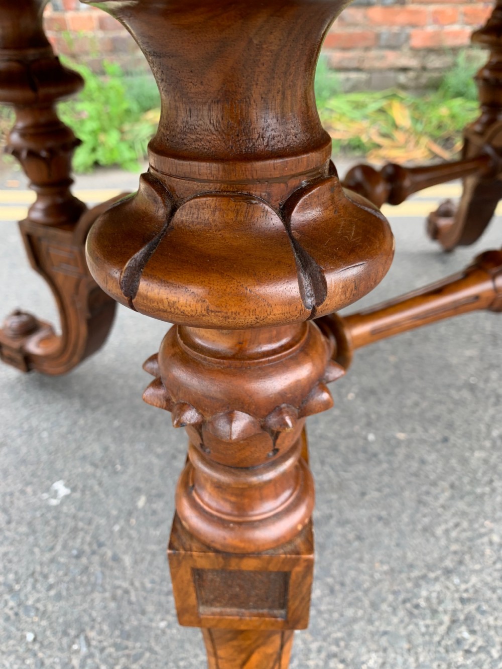 Victorian figured Walnut coffee table  View III
