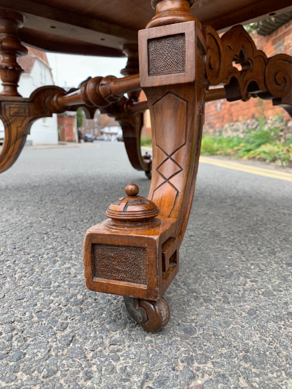 Victorian figured Walnut coffee table  View IV