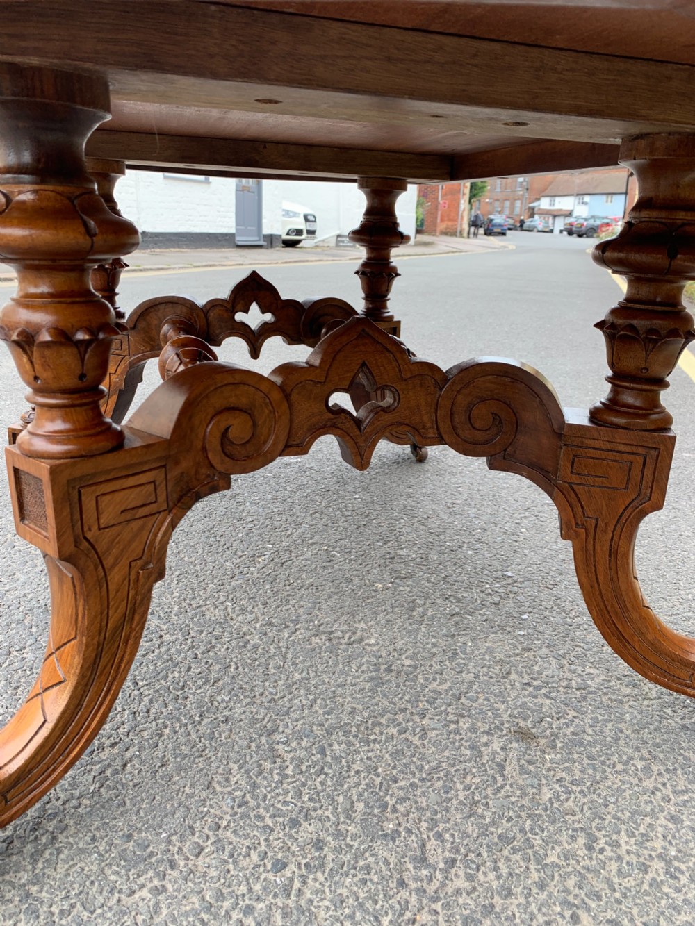 Victorian figured Walnut coffee table  View V