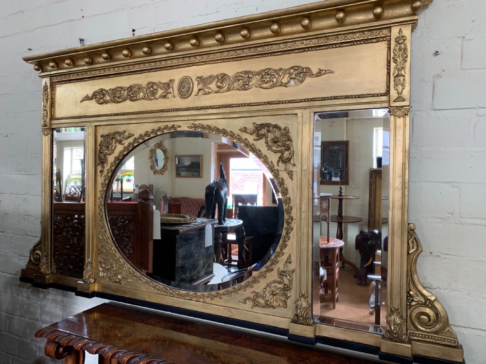 Victorian gilt overmantle mirror 