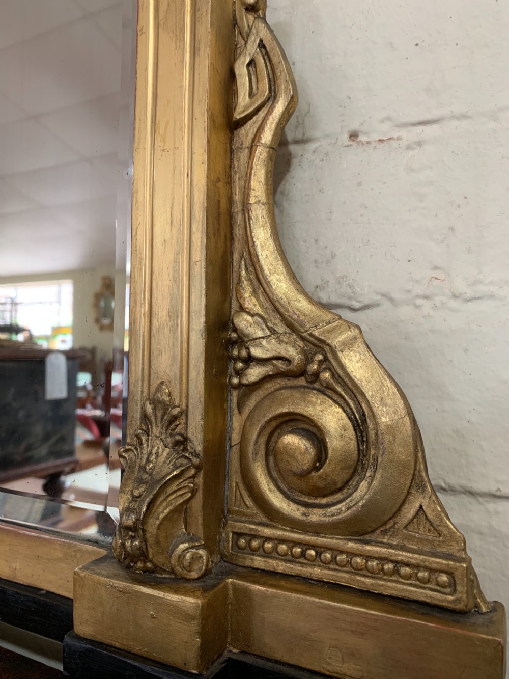 Victorian gilt overmantle mirror  View III