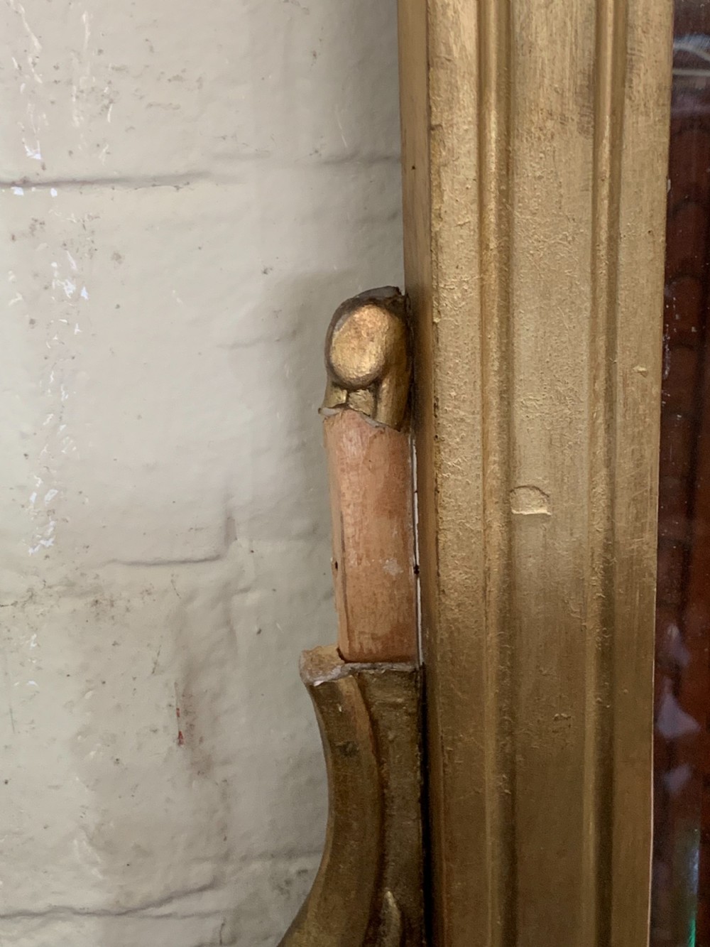 Victorian gilt overmantle mirror  View V