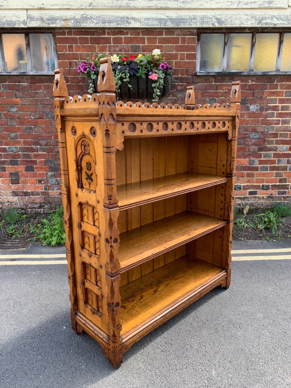 Reformed Gothic Oak bookcase 