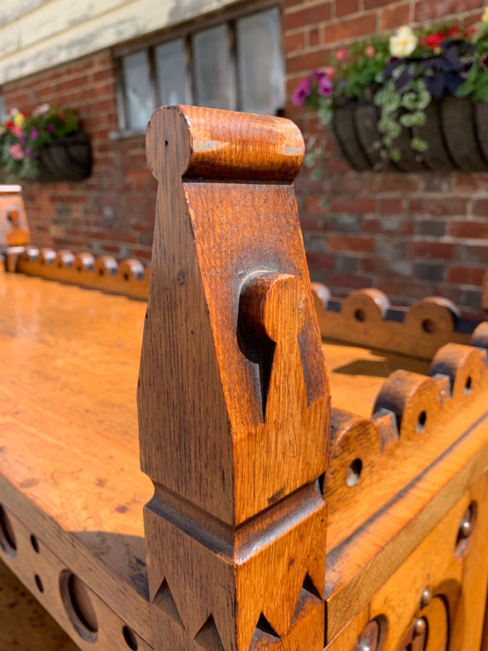 Reformed Gothic Oak bookcase  View III