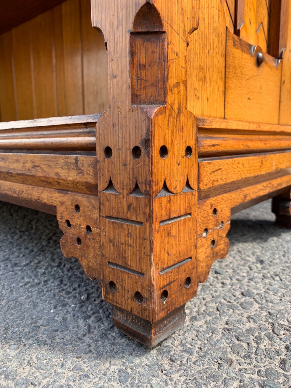 Reformed Gothic Oak bookcase  View VI