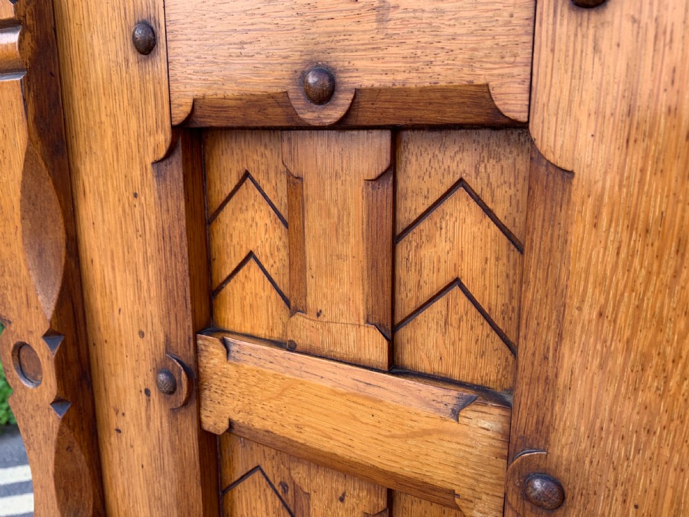 Reformed Gothic Oak bookcase  View VII