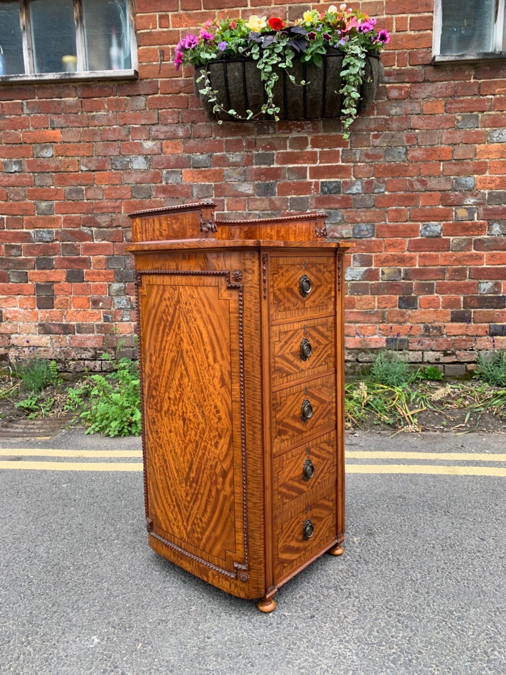 Satinwood pedestal chest 