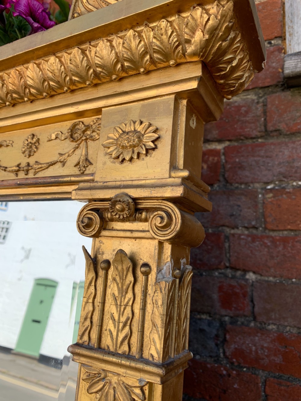 Victorian gilt overmantle mirror  View II