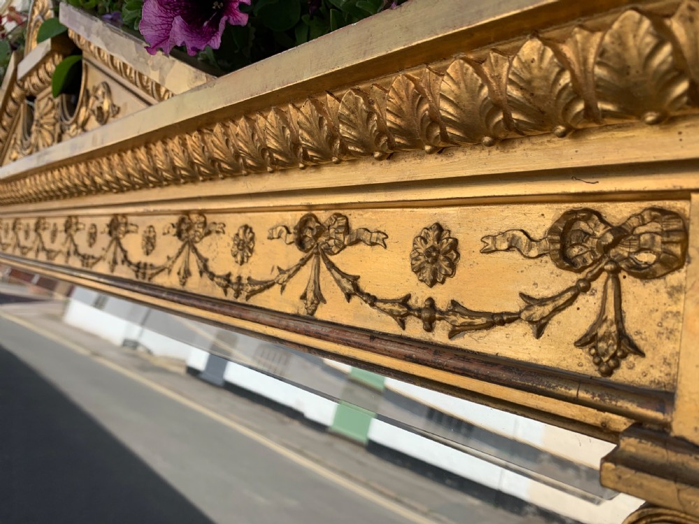 Victorian gilt overmantle mirror  View V