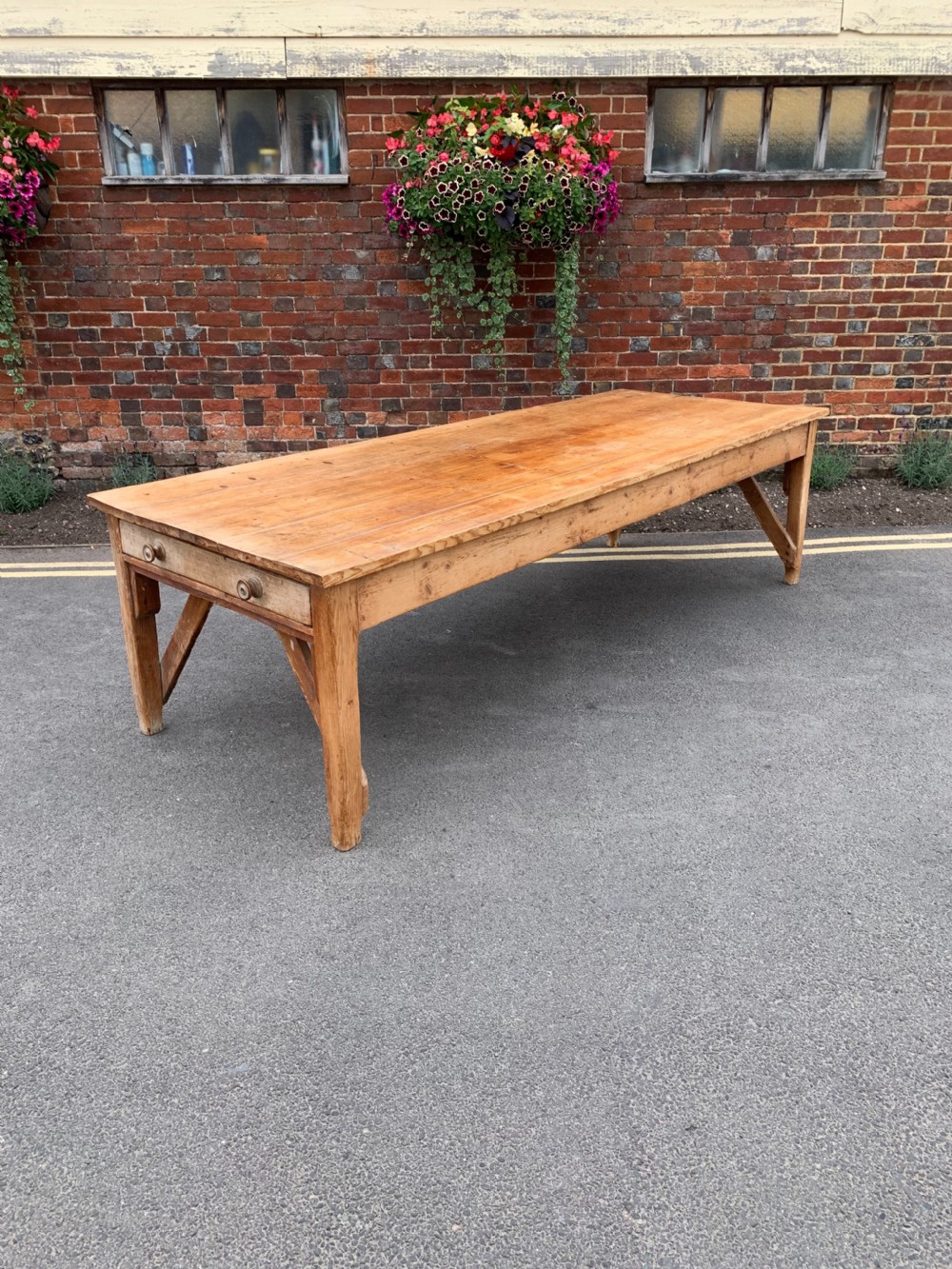 Large rustic pine table  View II