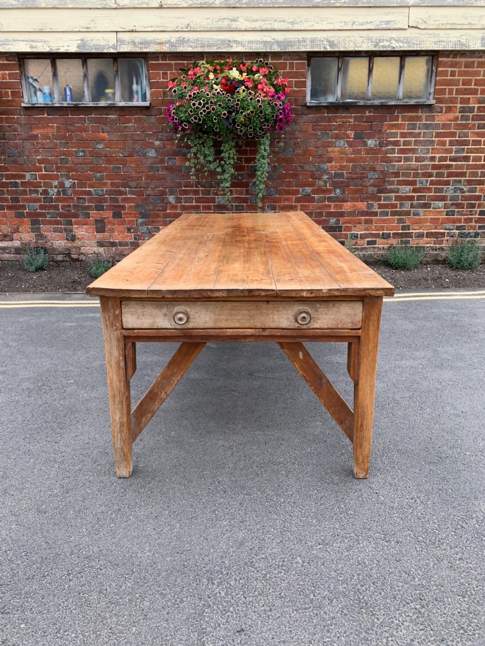 Large rustic pine table  View V