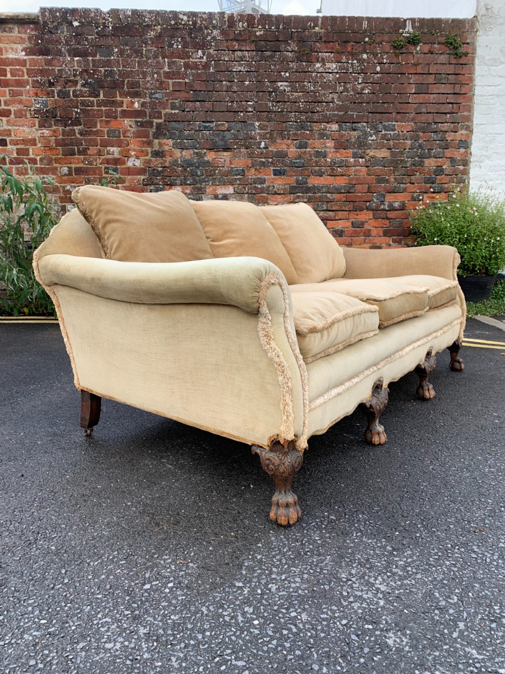 Deep seated Edwardian sofa View III