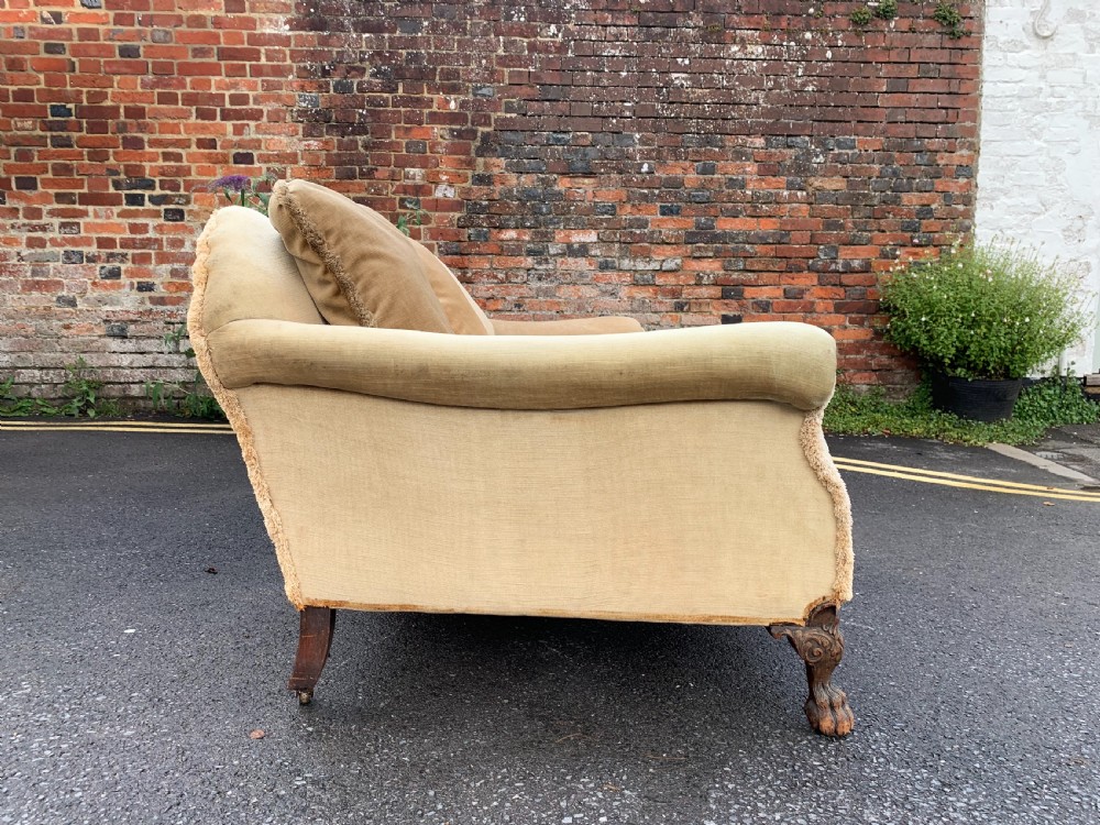 Deep seated Edwardian sofa View IV