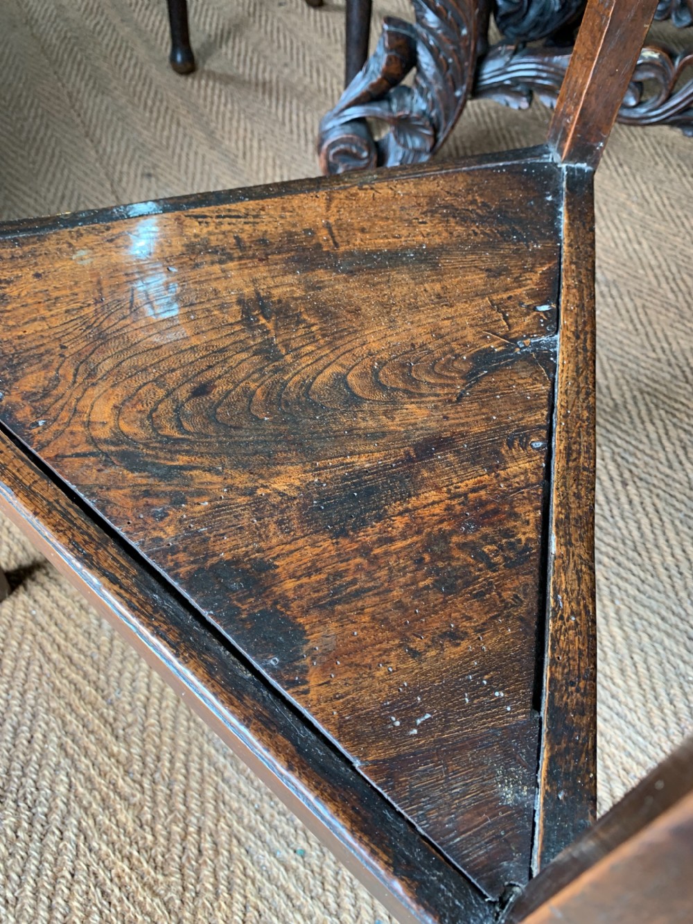 Small antique Oak cricket table  View III