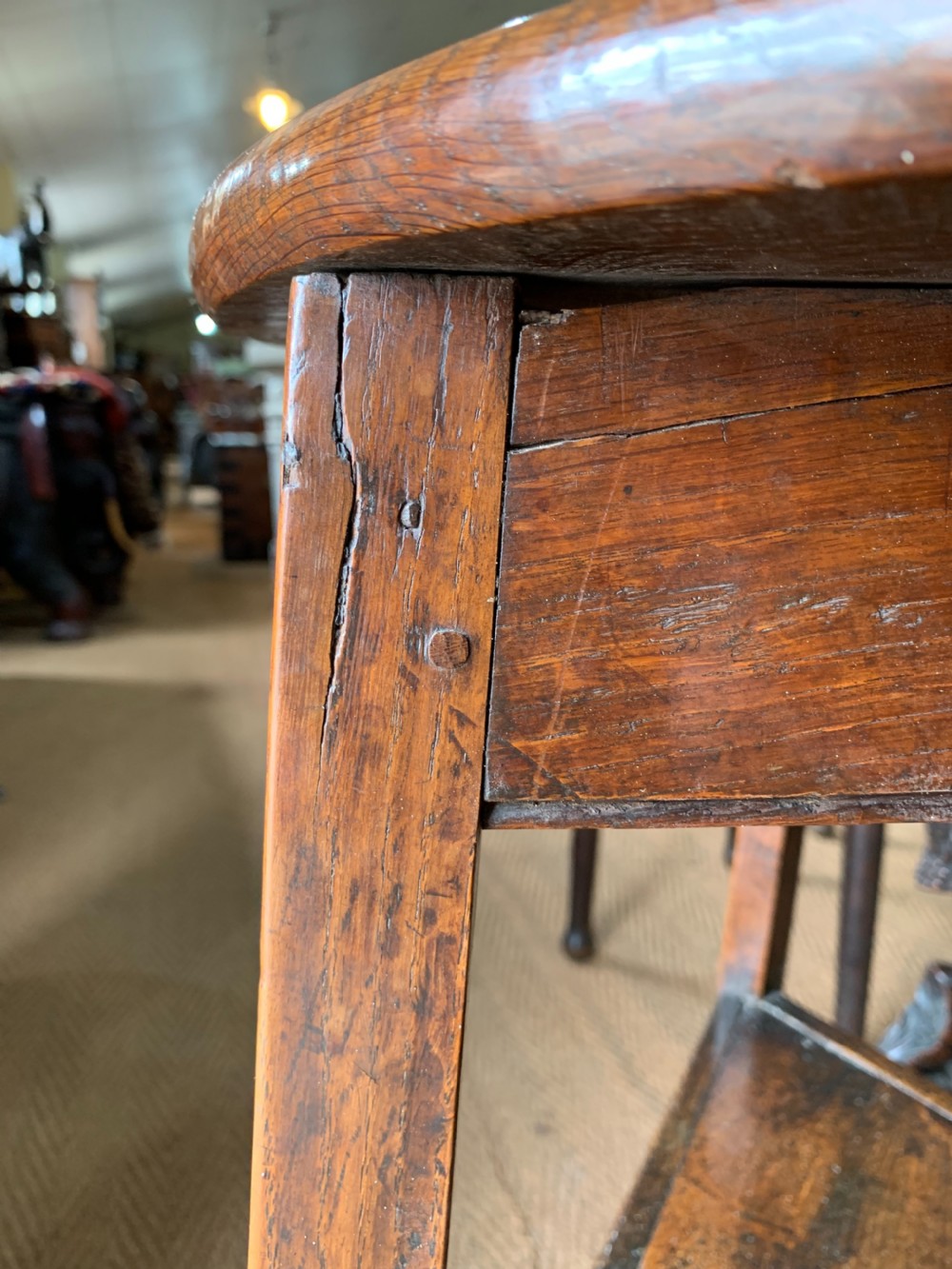 Small antique Oak cricket table  View VI